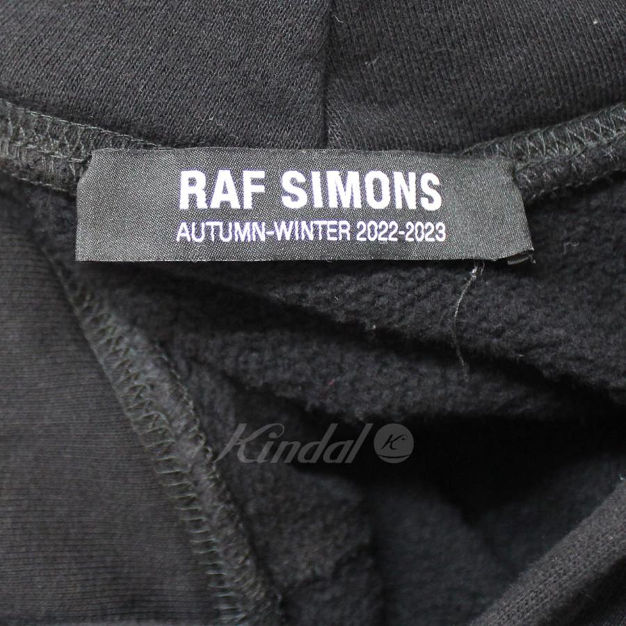 ラフシモンズ RAF SIMONS 22AW Destroyed oversized hoodie Grand Fete de Nu ブラック サイズ｜kindal｜08