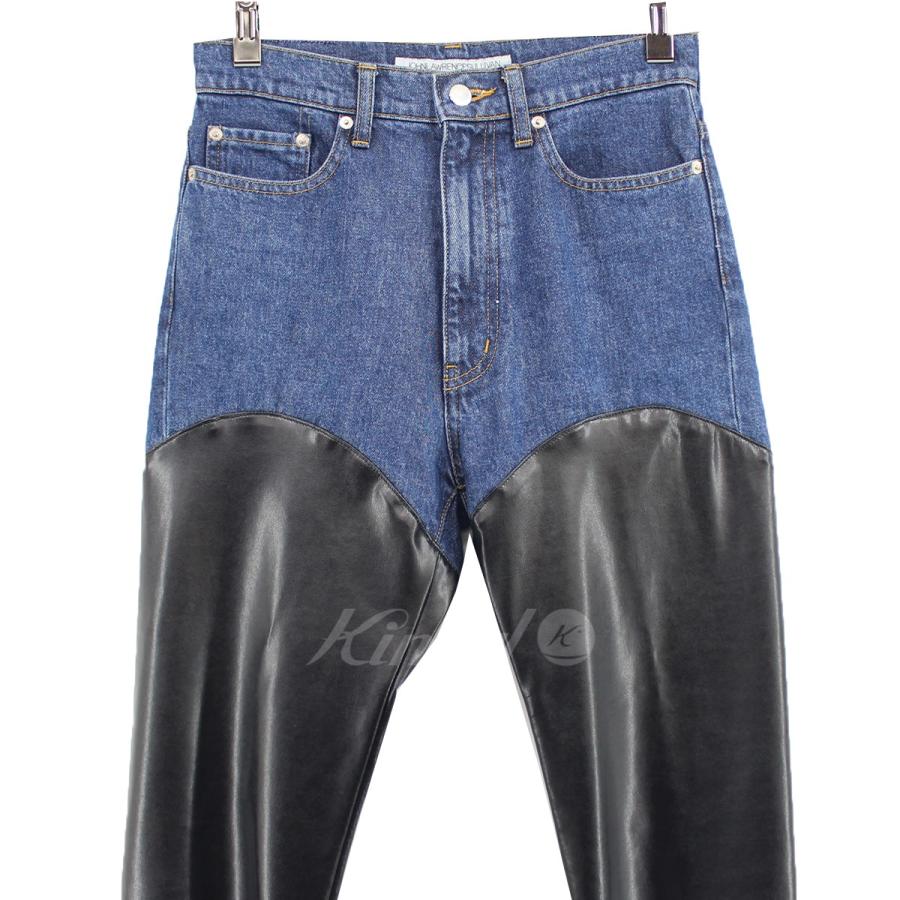 ジョンローレンスサリバン JOHN LAWRENCE SULLIVAN WOMEN DENIM＆FAKE LEATHER BI-COLOR PANTS｜kindal｜03