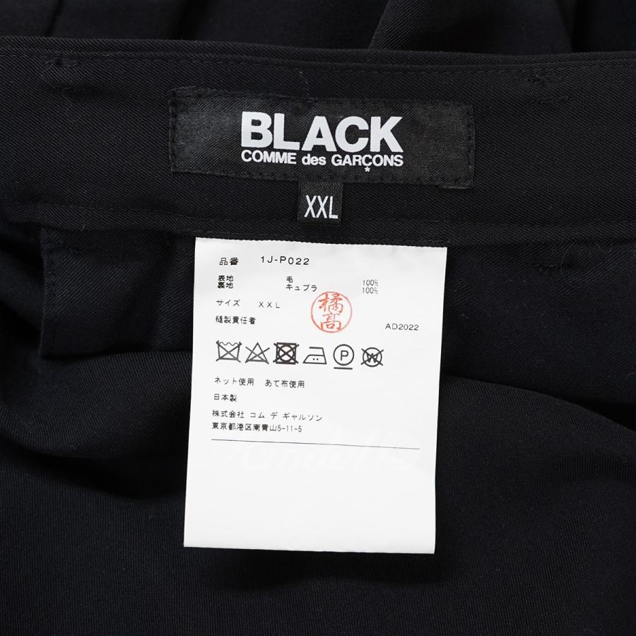 ブラック コムデギャルソン BLACK COMME des GARCONS AD2022 タック ワイド ショーツ ハーフパンツ ブラック サイズ：X｜kindal｜06
