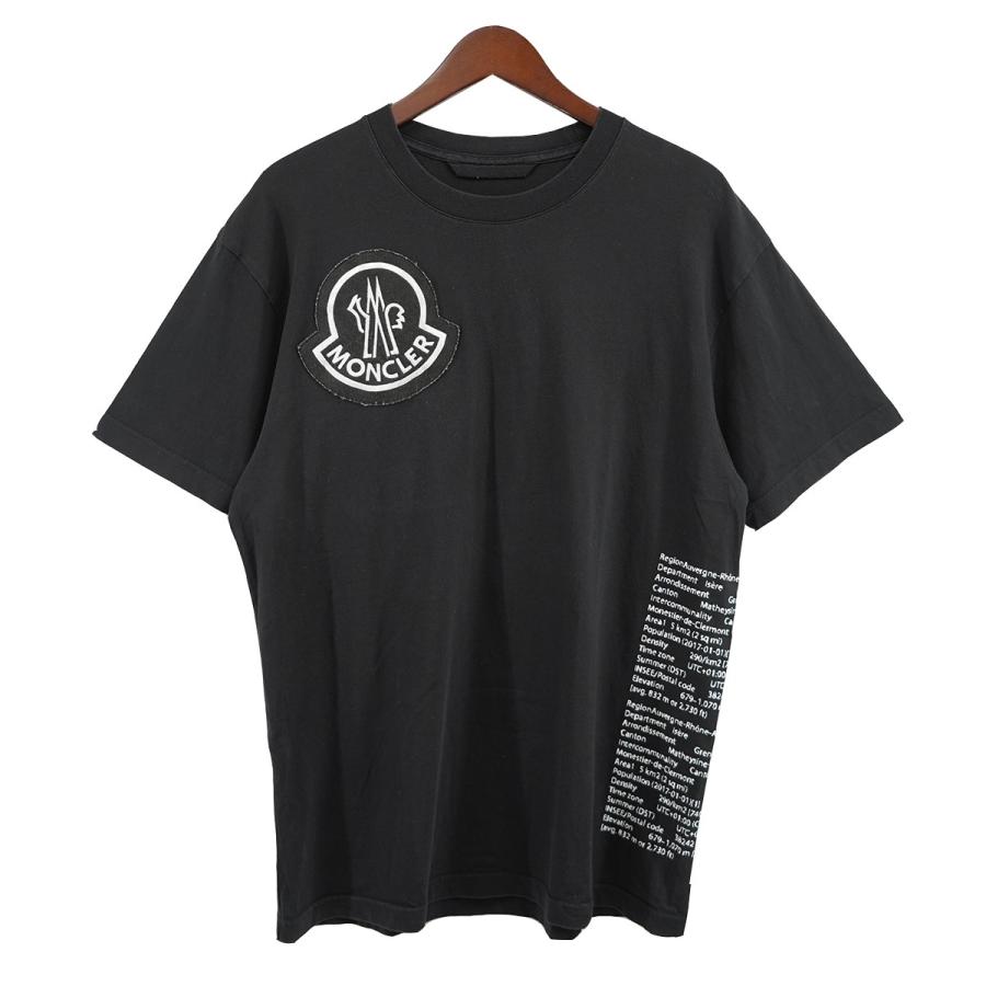 モンクレール MONCLER ワッペン ロゴ Tシャツ ブラック サイズ：S 