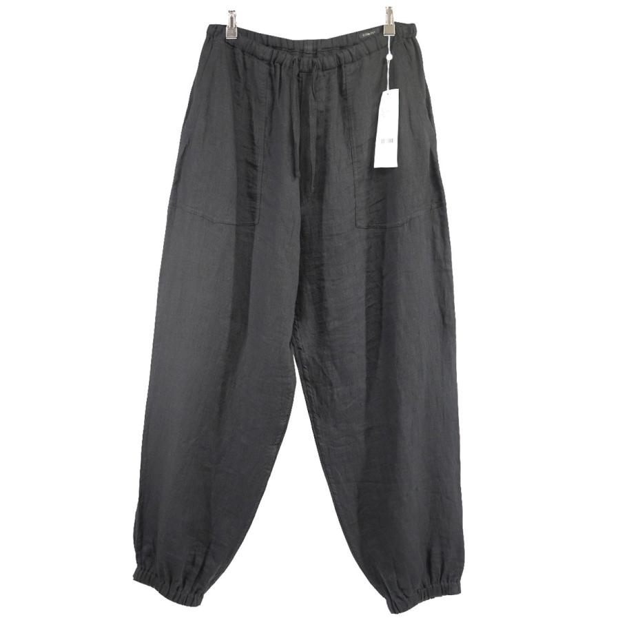 値下げ】COMOLI 24SS リネンWクロスドローストリングパンツ ブラック 