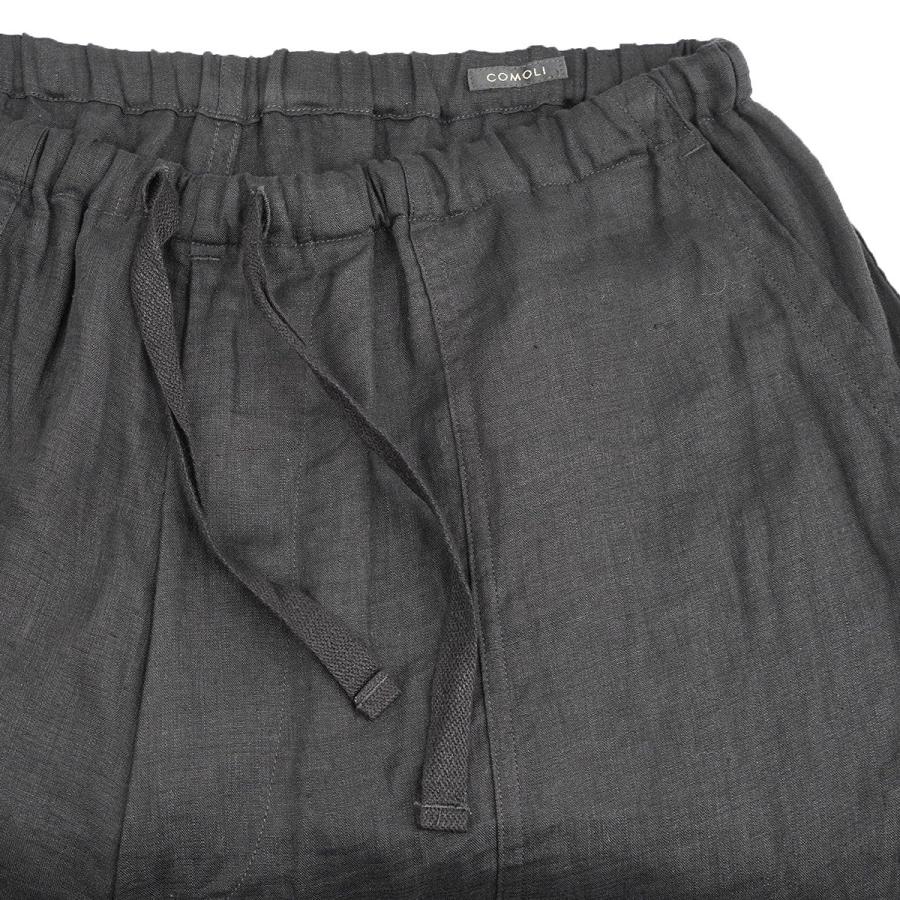 値下げ】COMOLI 24SS リネンWクロスドローストリングパンツ ブラック 