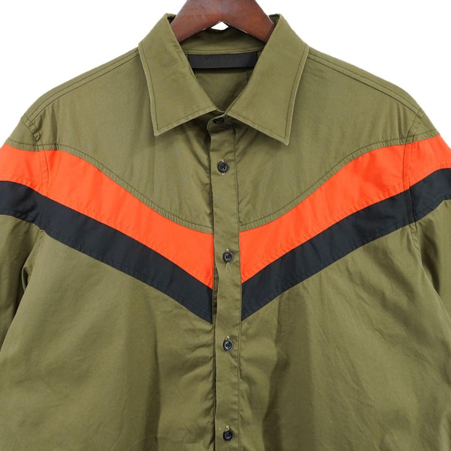 CHOOP（シュープ） 【値下げ】SHOOP 切替シャツ オリーブ×オレンジ