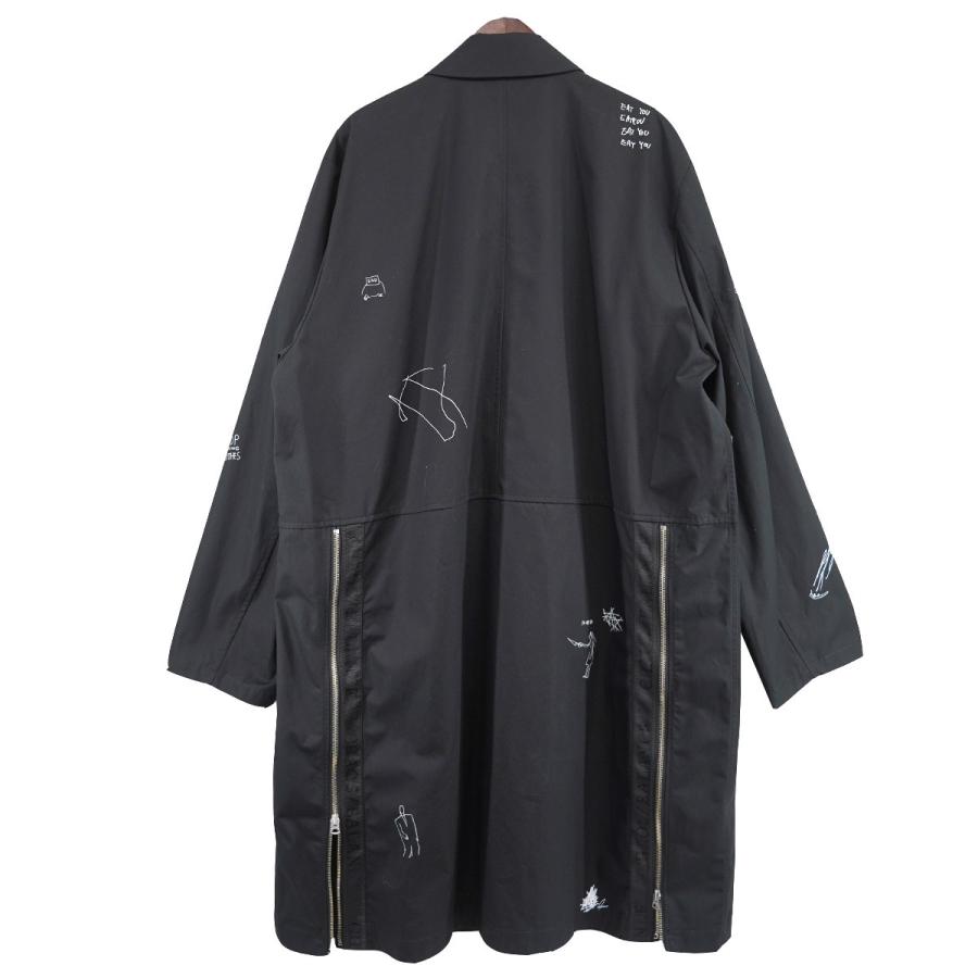 値下げ】UNDERCOVER 24AW スケッチ総柄ステンカラーコート ブラック 