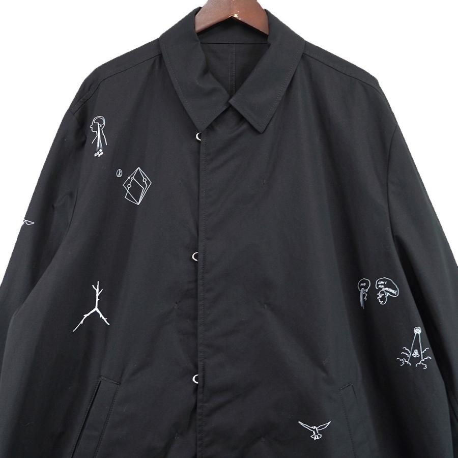 値下げ】UNDERCOVER 24AW スケッチ総柄ステンカラーコート  