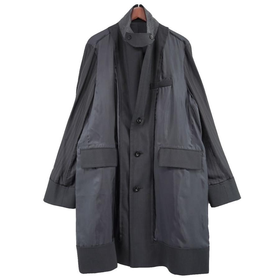 サカイ sacai 21SS Suiting Coat スイッチング 切替 コート ブラック 