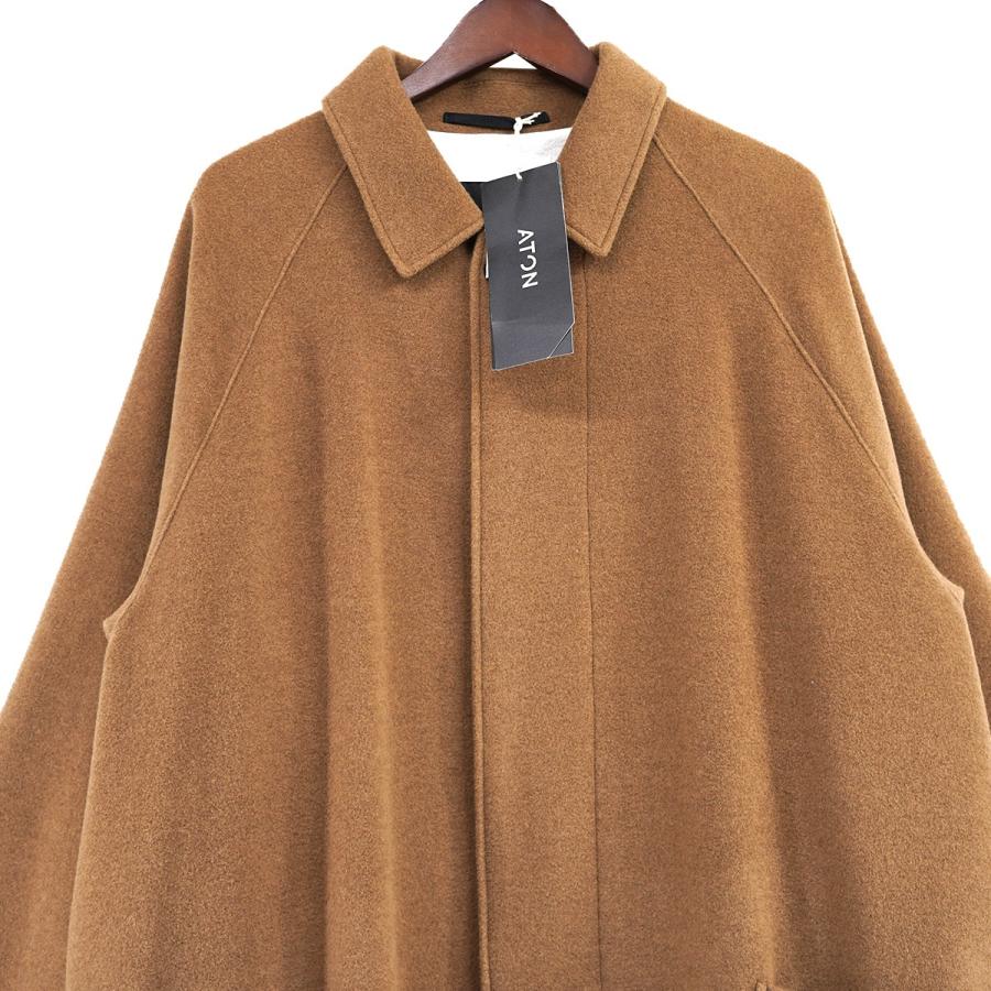 ATON 【値下げ】ATON CAMEL MOLESKIN BALMACAAN COAT モールスキン