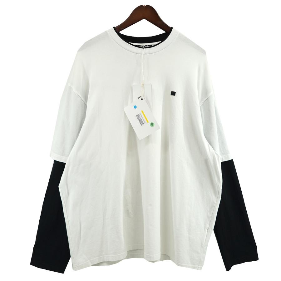 Acne Studios ホワイト長袖カットソー　ロンT トップス　トレーナーT Acne Studios アクネストゥディオズ ACNE STUDIOS バックロゴ