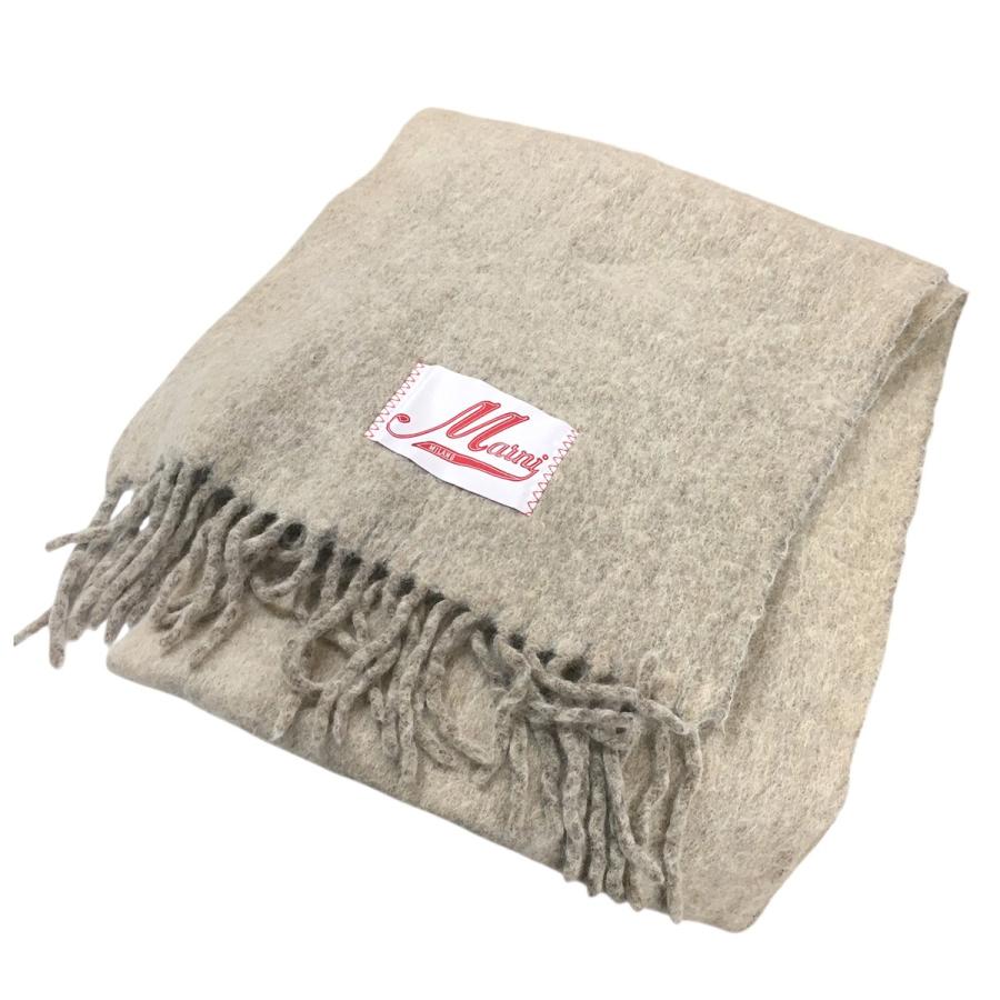 MARNI マルニ ロゴ パッチ マフラー ベージュ : カインドオルYahoo!店