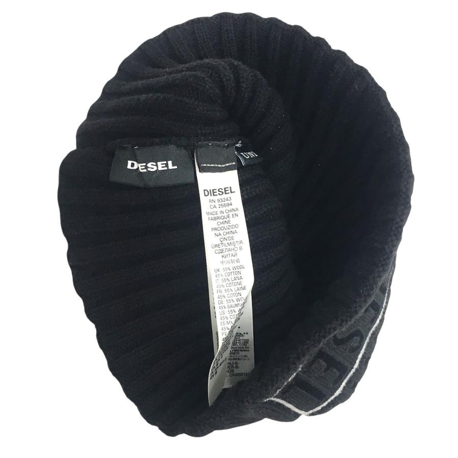 DIESEL 黒 ビーニー UNI DIESEL 黒 ビーニー UNI DIESEL｜メンズ ニットキャップ ロゴ
