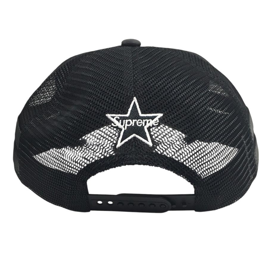 シュプリーム&times;バンソン Supreme&times;VANSON 25AW Vanson Leathers Mesh Back 6-Panel ロゴ レザー コラ