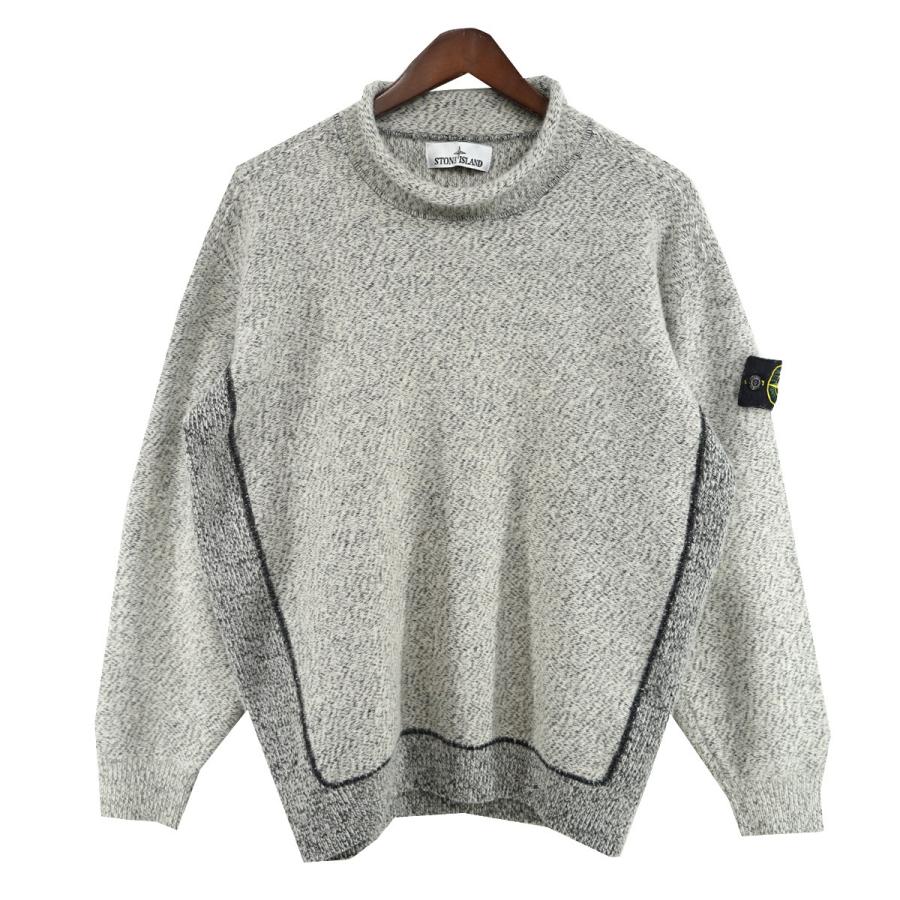 Stone  グレー　ニット STONE ISLAND（ストーン アイランド） ロゴ パッチ ロールネック