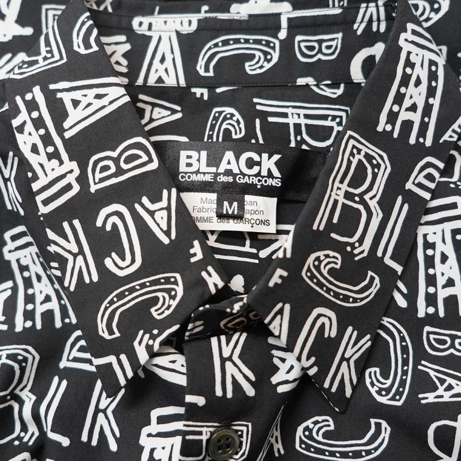 BLACK COMME des GARCONS 【値下げ】BLACK 総柄 ロゴ シャツ ブラック