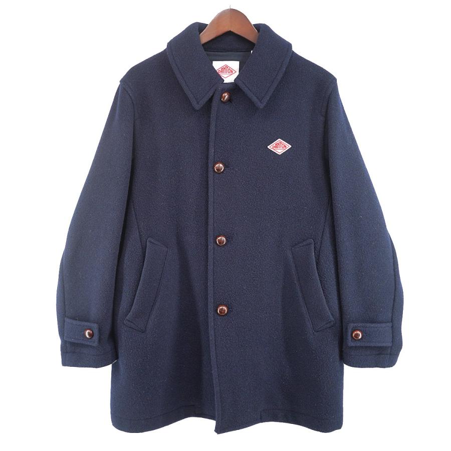 DANTON ウールモッサジャケット 38 ネイビー Danton（ダントン） 最終価格 ロゴ ウールモッサ シングルコート