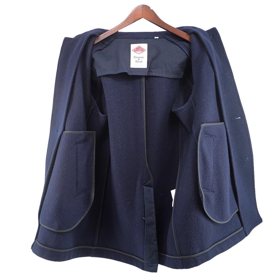 DANTON ウールモッサジャケット 38 ネイビー Danton（ダントン） 最終価格 ロゴ ウールモッサ シングルコート