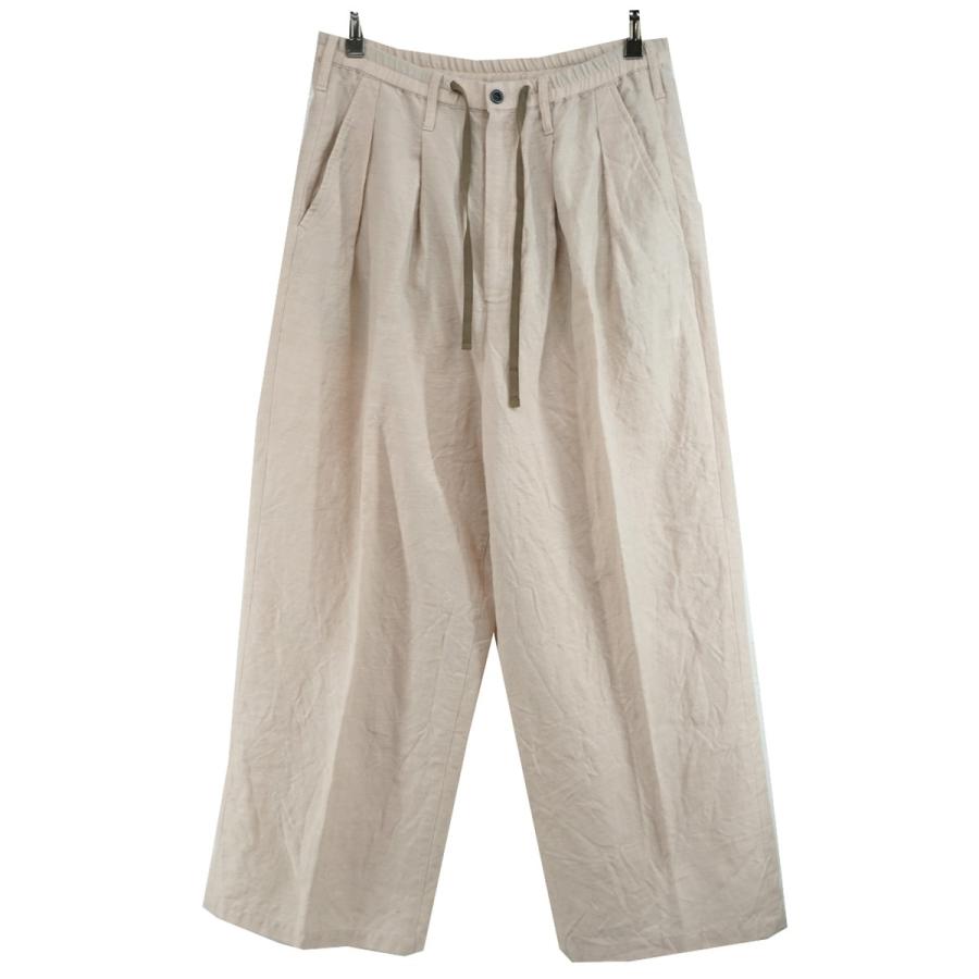 パンツ ANCELLM 25SS W/L WIDE EASY TUCK SLACKS 値下げ】ANCELLM 25SS W／L WIDE EASY TUCK SLACKS ウールリネン