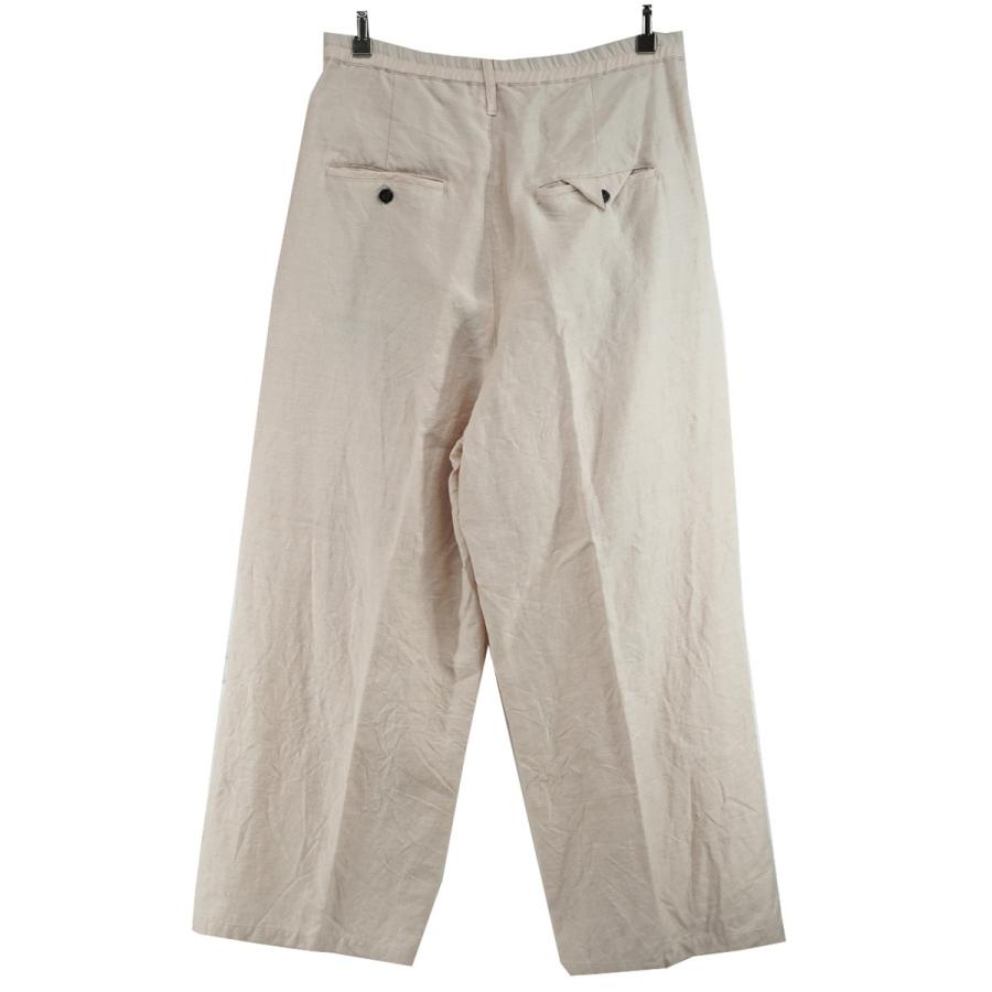 値下げ】ANCELLM 25SS W／L WIDE EASY TUCK SLACKS ウールリネン