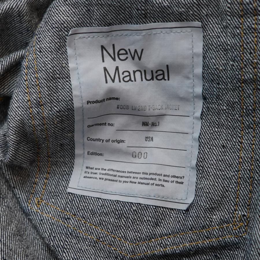値下げ】New Manual #006 LV 2ND T-BACK JACKET ONE-WASHED セカンド T