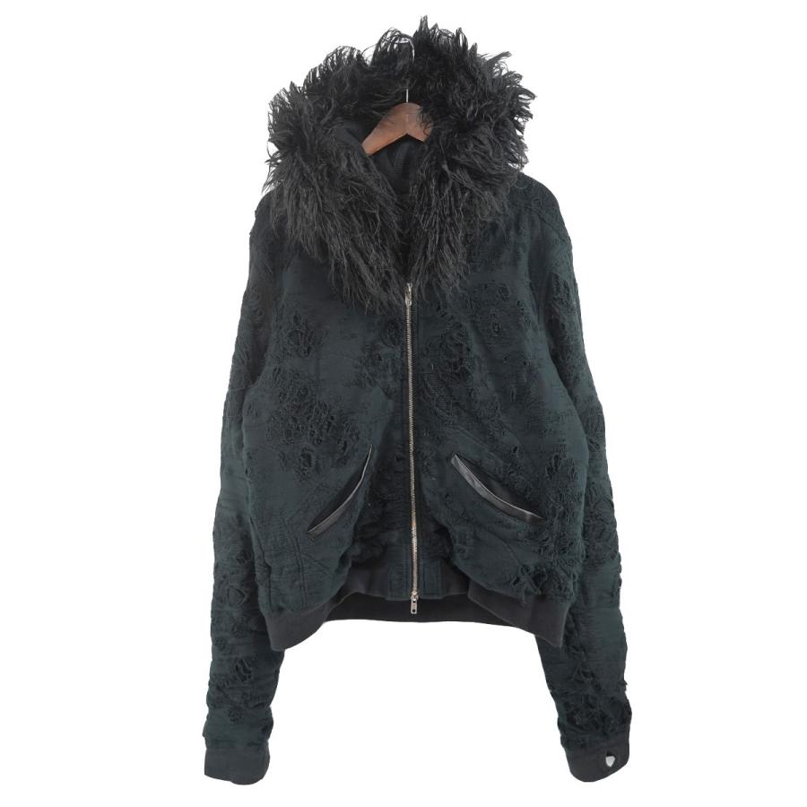 フィルス FILTH 25AW DESTROY ZIP UP ／ BLK デストロイ ダメージ 加工