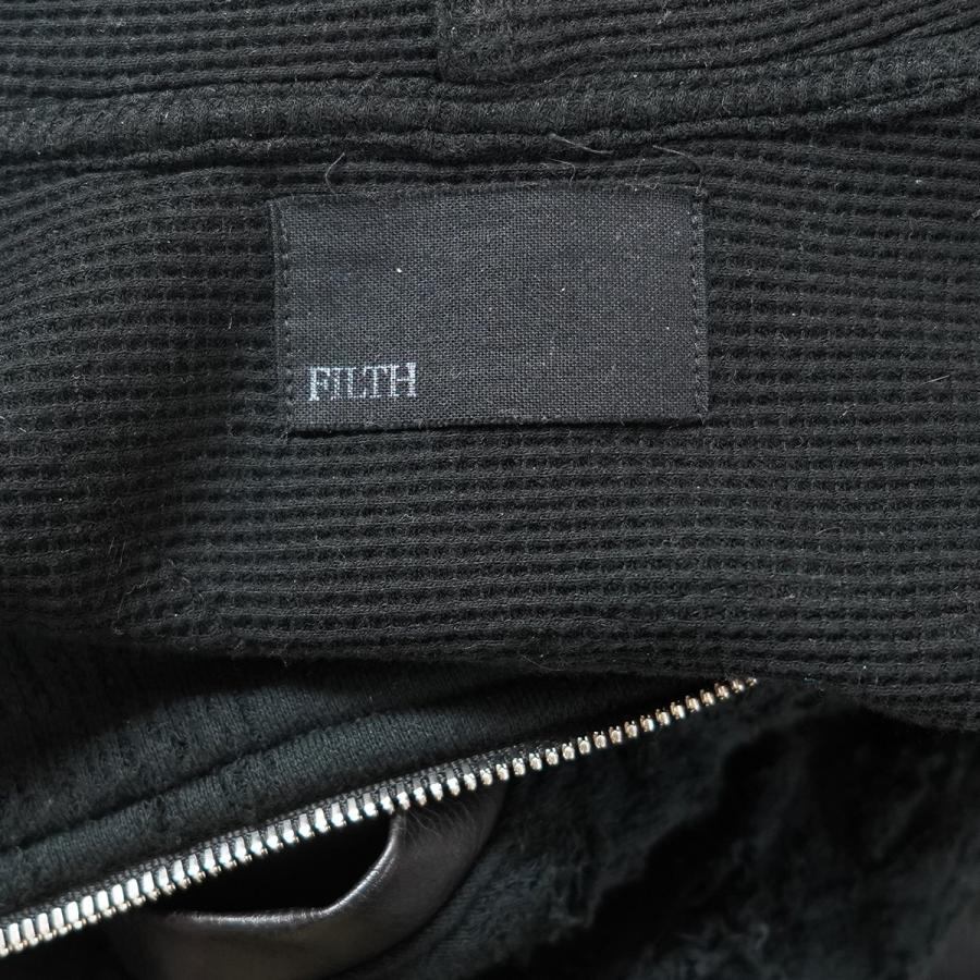 フィルス FILTH 25AW DESTROY ZIP UP ／ BLK デストロイ ダメージ 加工