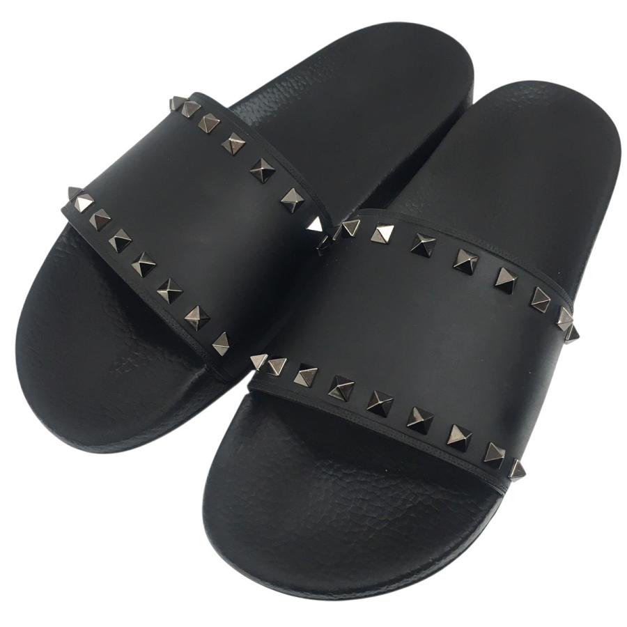 VALENTINO ロックスタッズサンダル 黒　43/26〜27.5位　サンダル VALENTINO（ヴァレンティノ） ヴァレンチノ ロックスタッズラバー