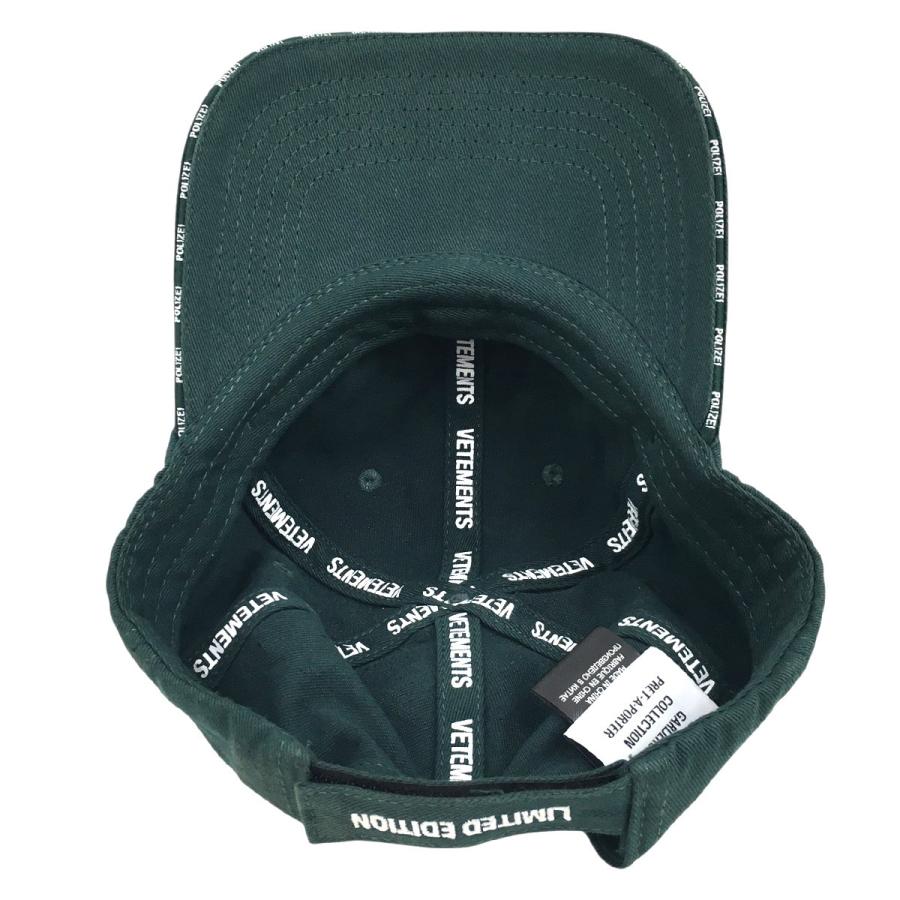 ヴェトモン VETEMENTS POLIZEI CAP ロゴ 刺繍 キャップ 帽子 グリーン