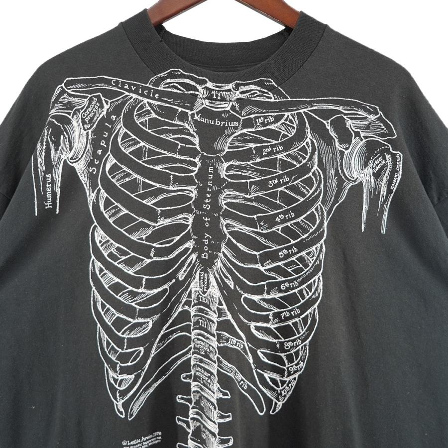 VINTAGE 【値下げ】VINTAGE 90s Leslie Arwin Skeleton Print Design 