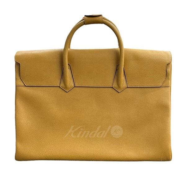 GUCCI バーキン型 ラージ レザー ボストン バッグ マスタード GUCCI バーキン型 ラージ レザー ボストン バッグ マスタード