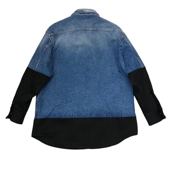 【値下げ】MM6 Maison Margiela 2021SS Spliced Denim Shirts インディゴ×ブラック サイズ：38 (京都四条店)｜kindal｜02