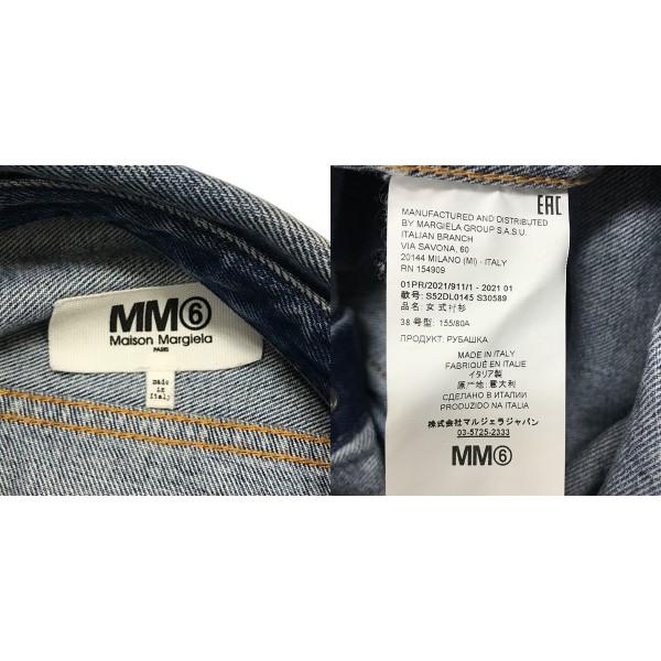 【値下げ】MM6 Maison Margiela 2021SS Spliced Denim Shirts インディゴ×ブラック サイズ：38 (京都四条店)｜kindal｜09