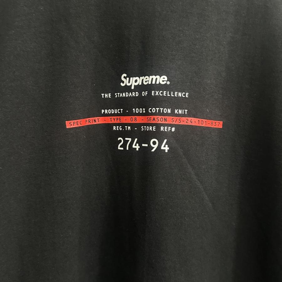 シュプリーム SUPREME 24SS Standard Tee スタンダードTシャツ ブラック サイズ：M｜kindal｜03