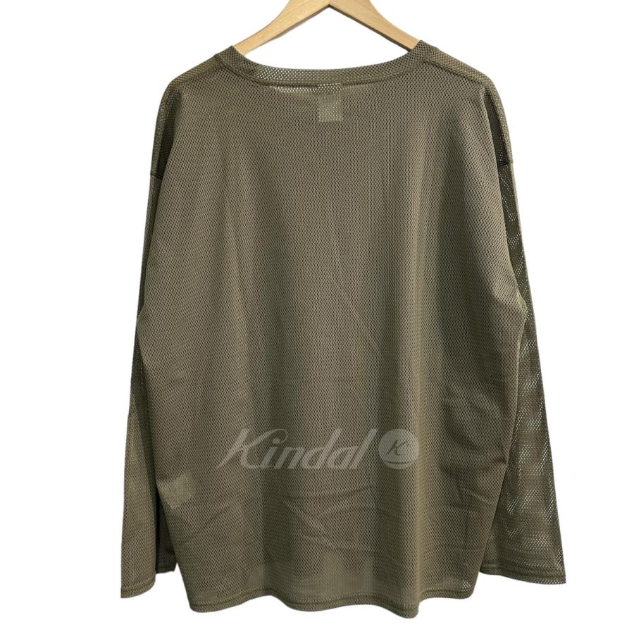 サウスツーウエストエイト SOUTH2 WEST8 Side Slit Crew Neck Shirt - Knit Mesh ロングスリーブ オリー｜kindal｜03