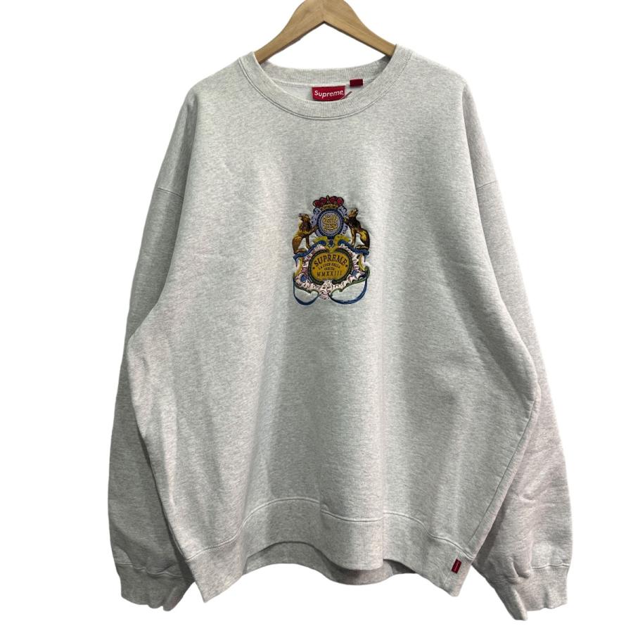 シュプリーム SUPREME 23SS Crest Crewneck スウェット アッシュグレー 
