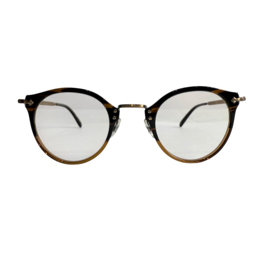【値下げ】OLIVER PEOPLES 505 8108 雅 ／彫刻デザインメタルテンプル ボストン メガネ 505 8108 ブラウン×クリアレン_1