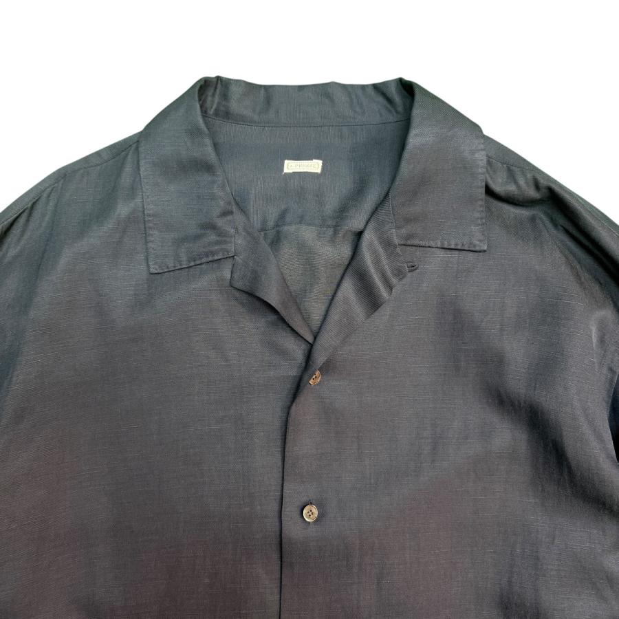 アプレッセ A．PRESSE 25SS／ Silk Linen Open Collar L／S Shirt