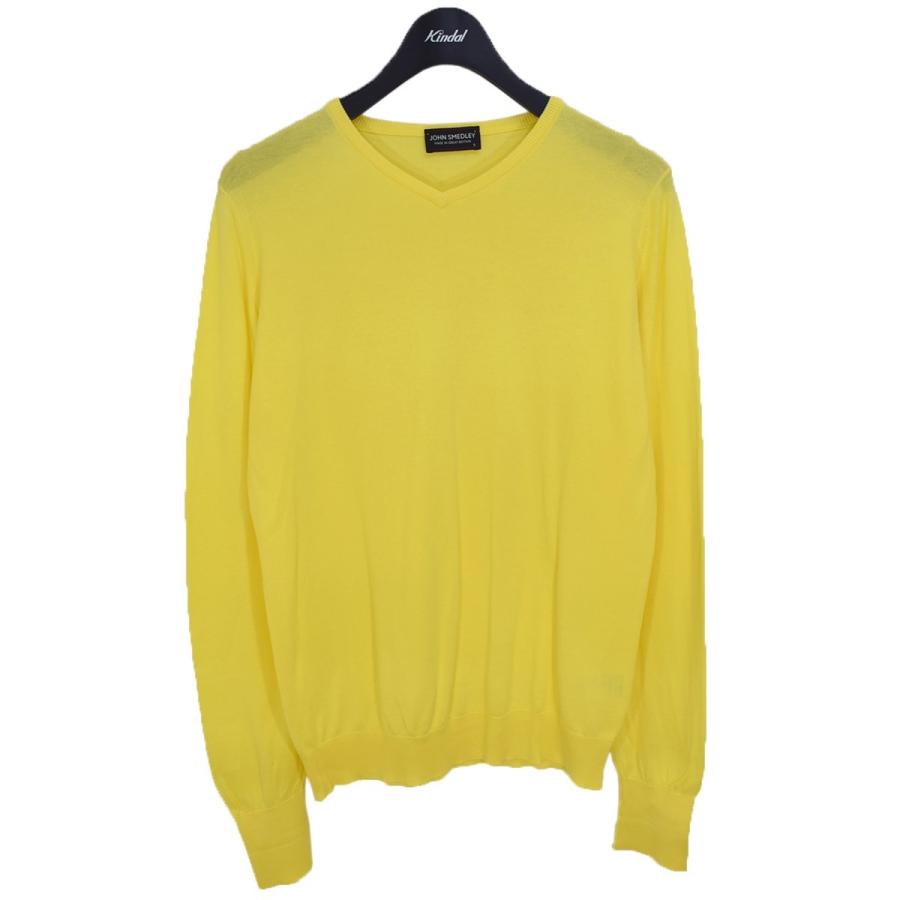 JOHN SMEDLEY シーアイランドコットン Vネックニット イエロー