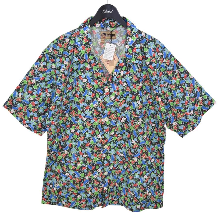 Nigel Cabourn Lybro フランキーズシャツ50 青 半袖コットン Nigel Cabourn Lybro フランキーズシャツ50 青 半袖コットン