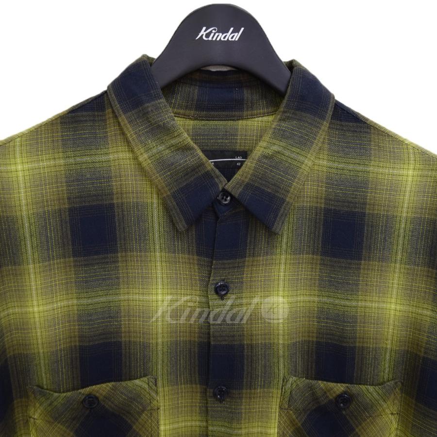 LAD MUSICIAN MODAL OMBRE CHECK SHIRT モダールオンブレチェックシャツ ライムイエロー サイズ:42 (新潟紫竹山店 LAD MUSICIAN MODAL OMBRE CHECK SHIRT モダールオンブレチェックシャツ ライムイエロー サイズ:42 (新潟紫竹山店