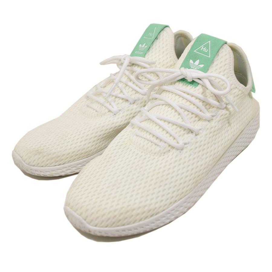 adidas ×  PHARRELL WILLIAMS PW TENNIS HU スニーカー BY8717 ホワイト×グリーン サイズ：US 9 1／｜kindal