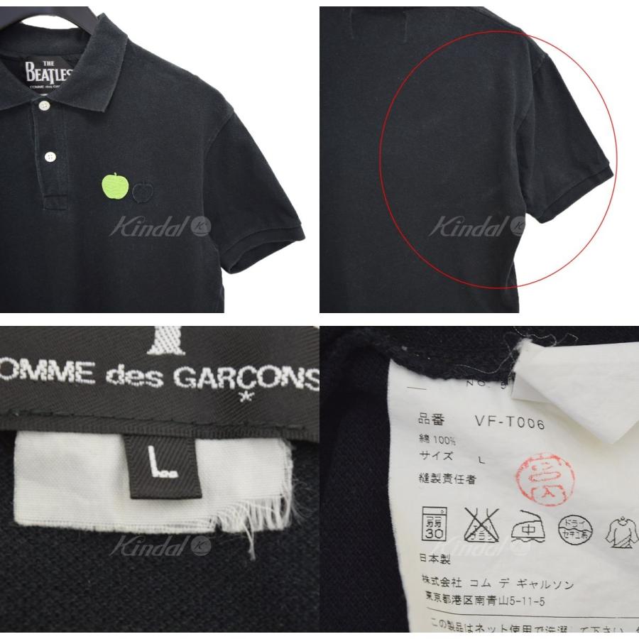 新品　ビートルズ × コムデギャルソン　GARCONS　アップル　ポロシャツ コムデギャルソン ビートルズ ワンポイント ニット ポロ-赤