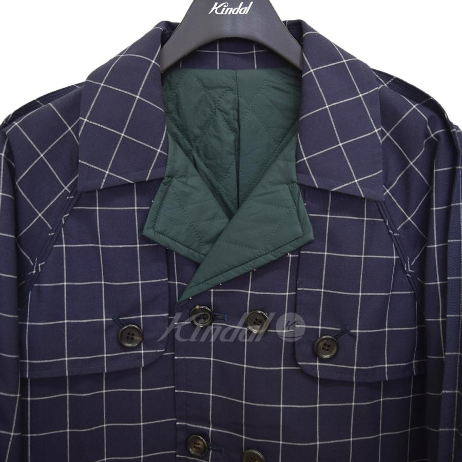 UNDERCOVER アンダーカバー T／Window pane check trench coat プリマ 