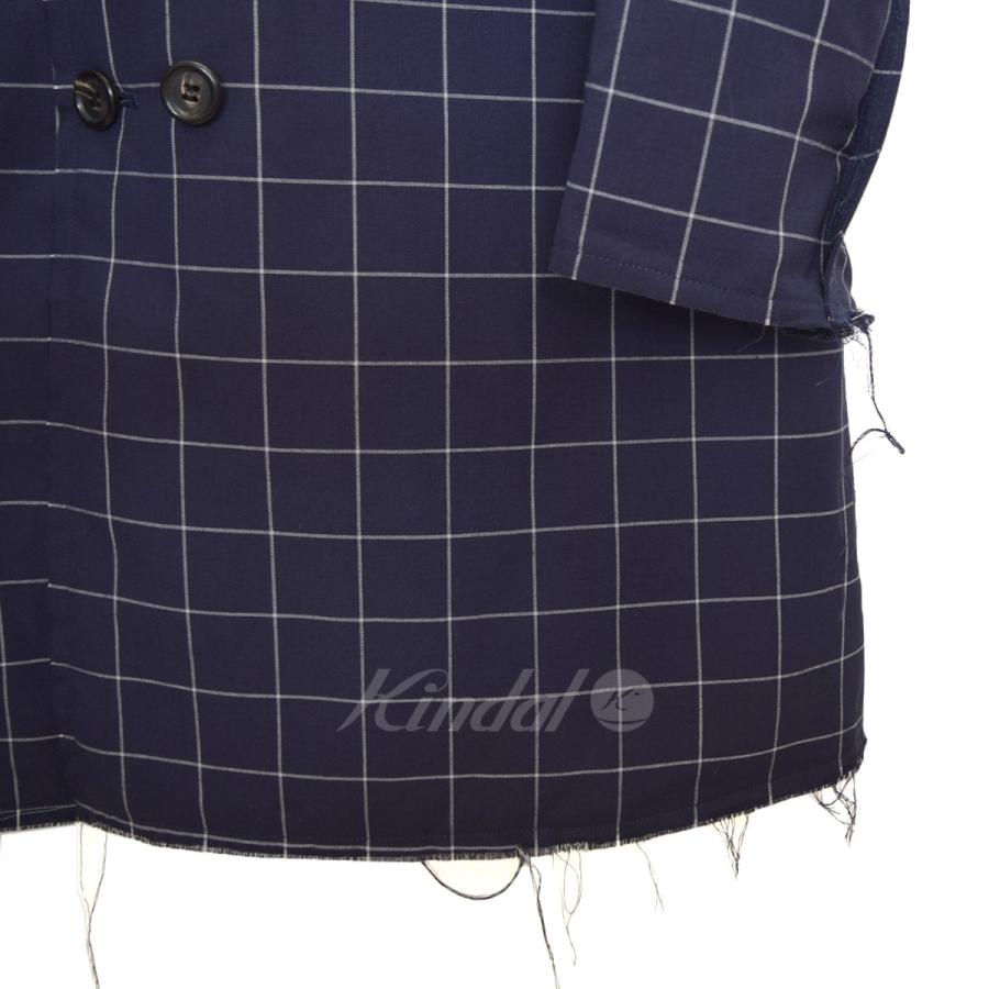 アンダーカバー UNDERCOVER T／Window pane check trench coat プリマロフトトレンチコート ネイビー サイズ：2｜kindal｜05