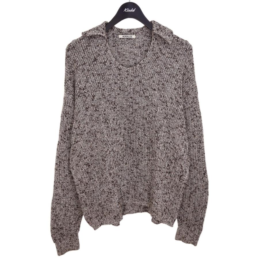 AURALEE オーラリー COTTON SLUB MIX TOP YARN RIB KNIT SKIPPER POLO 