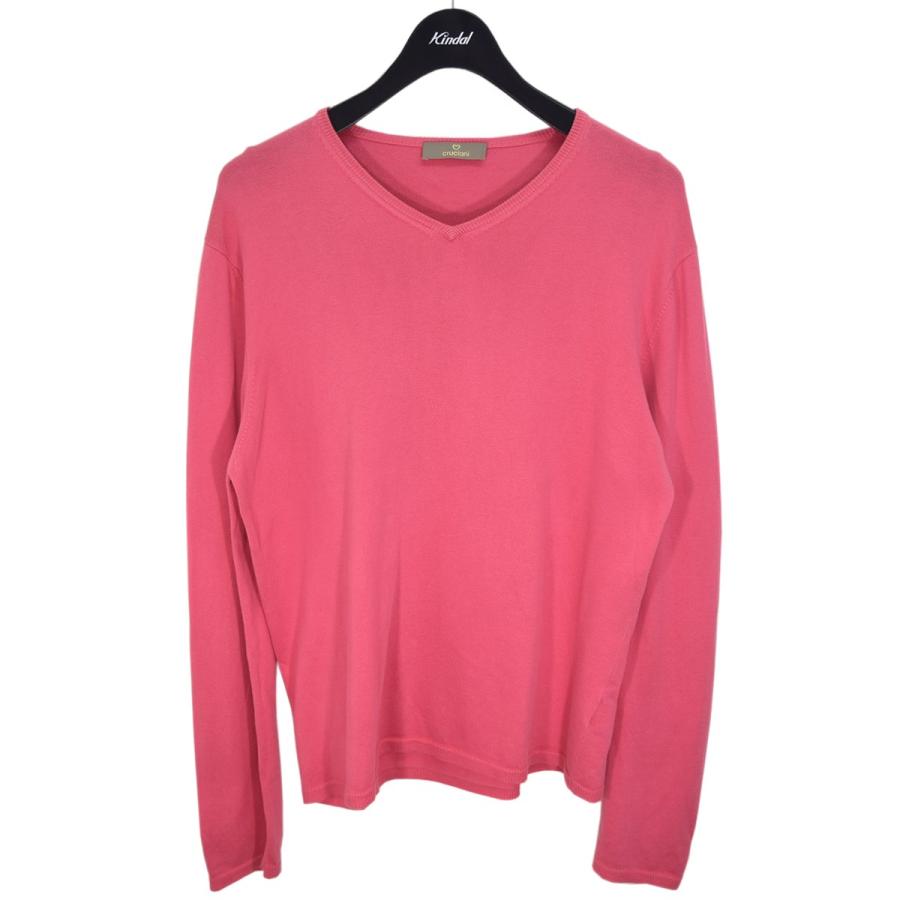 ★美品 Cruciani クルチアーニ◆Italy◆50◆クルーネックニット 綿 CRUCIANI（クルチアーニ） cruciani Vネックコットンニット ピンク