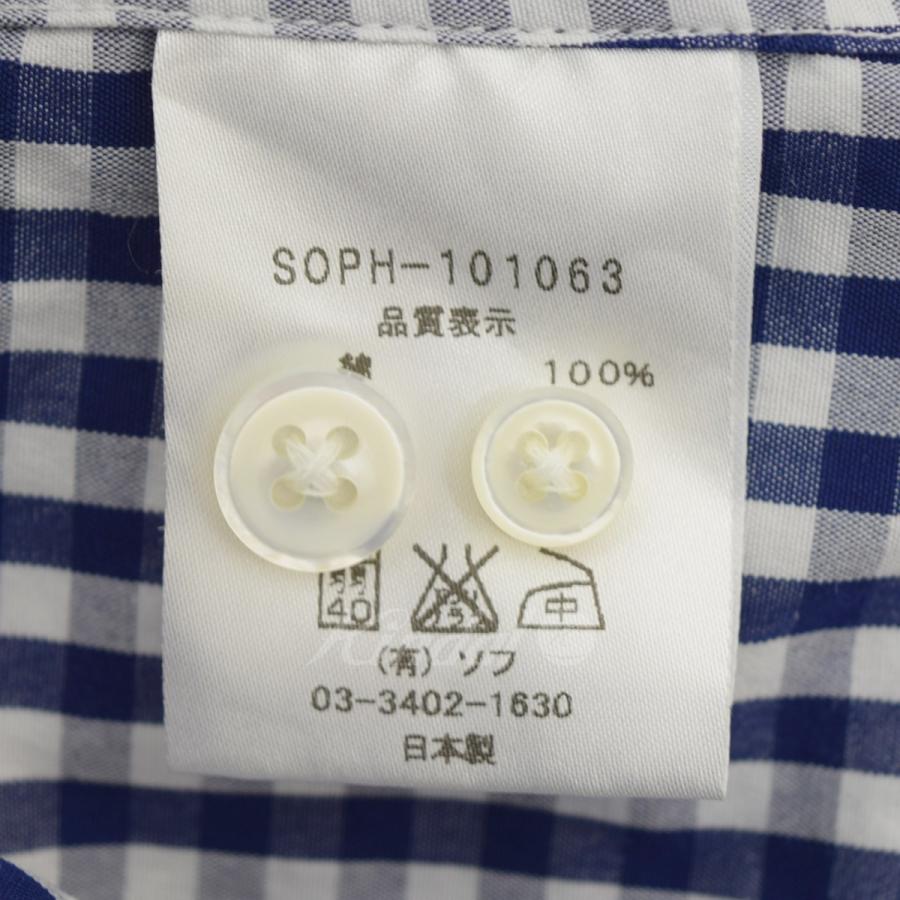 ソフネット SOPHNET． ギンガムチェックボタンダウンシャツ SOPH-101063 ネイビー サイズ：L｜kindal｜06
