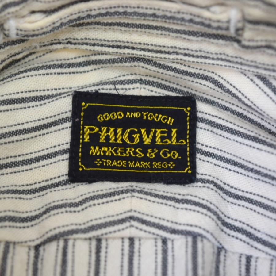 フィグベル PHIGVEL ストライプワークシャツ アイボリー サイズ 