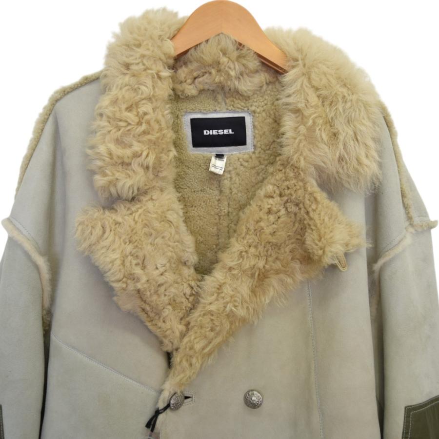 DIESEL ディーゼル BIGFOOT-ED JACKET ムートン ロングコート グレー 