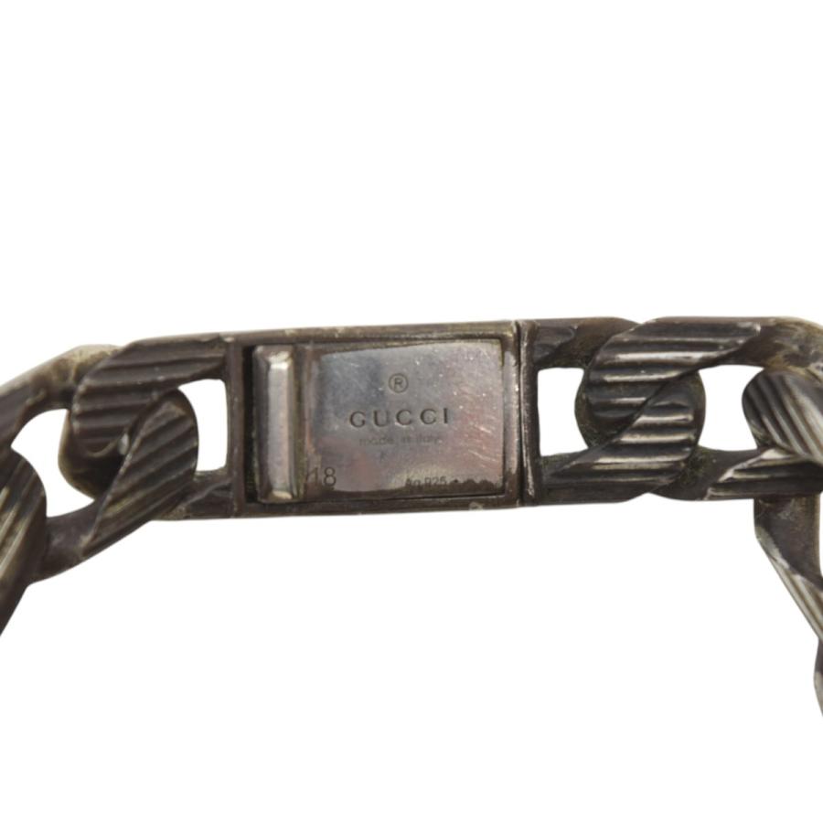 GUCCI グッチ スリムエナメルブレスレット シルバーチェーン