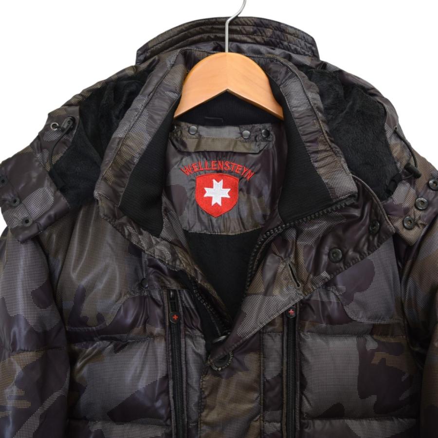 ウェレンステイン WELLENSTEYN カモ柄ダウンジャケット ブラウン