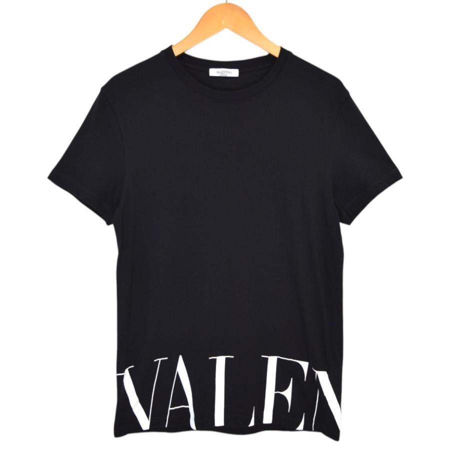 VALENTINO ヴァレンチノ 裾ロゴプリントTシャツ UV3MG07D6M3 ブラック  